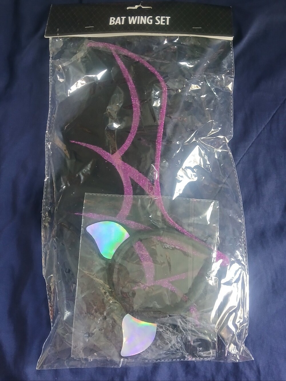 Bat Wing Set - Purple and Black Women's Accessory